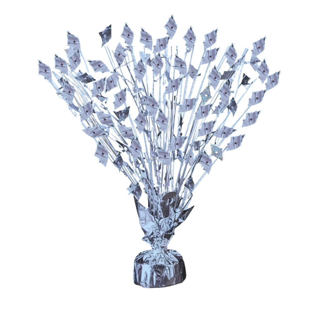 PMU Gradburst Balloon Weight Centerpiece 15 Inch with Die-Cut Metallic