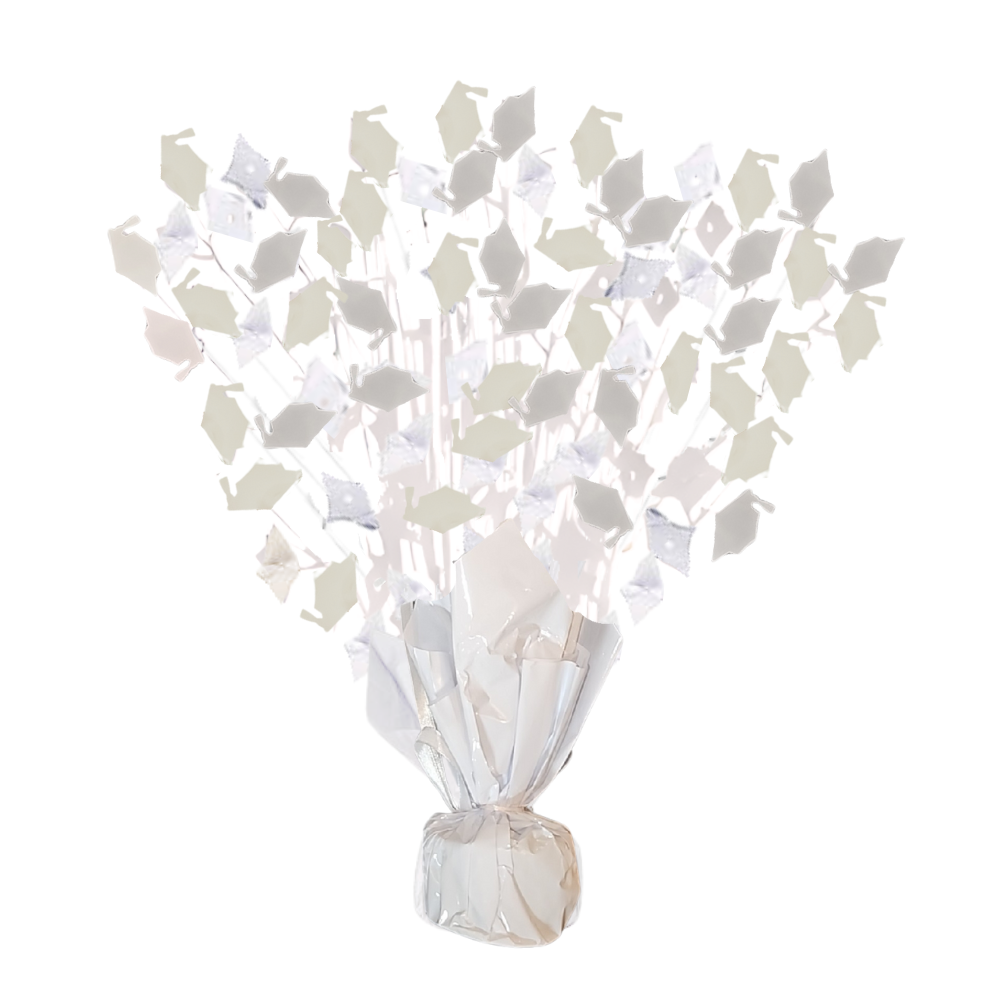 PMU Gradburst Balloon Weight Centerpiece 15 Inch with Die-Cut Metallic