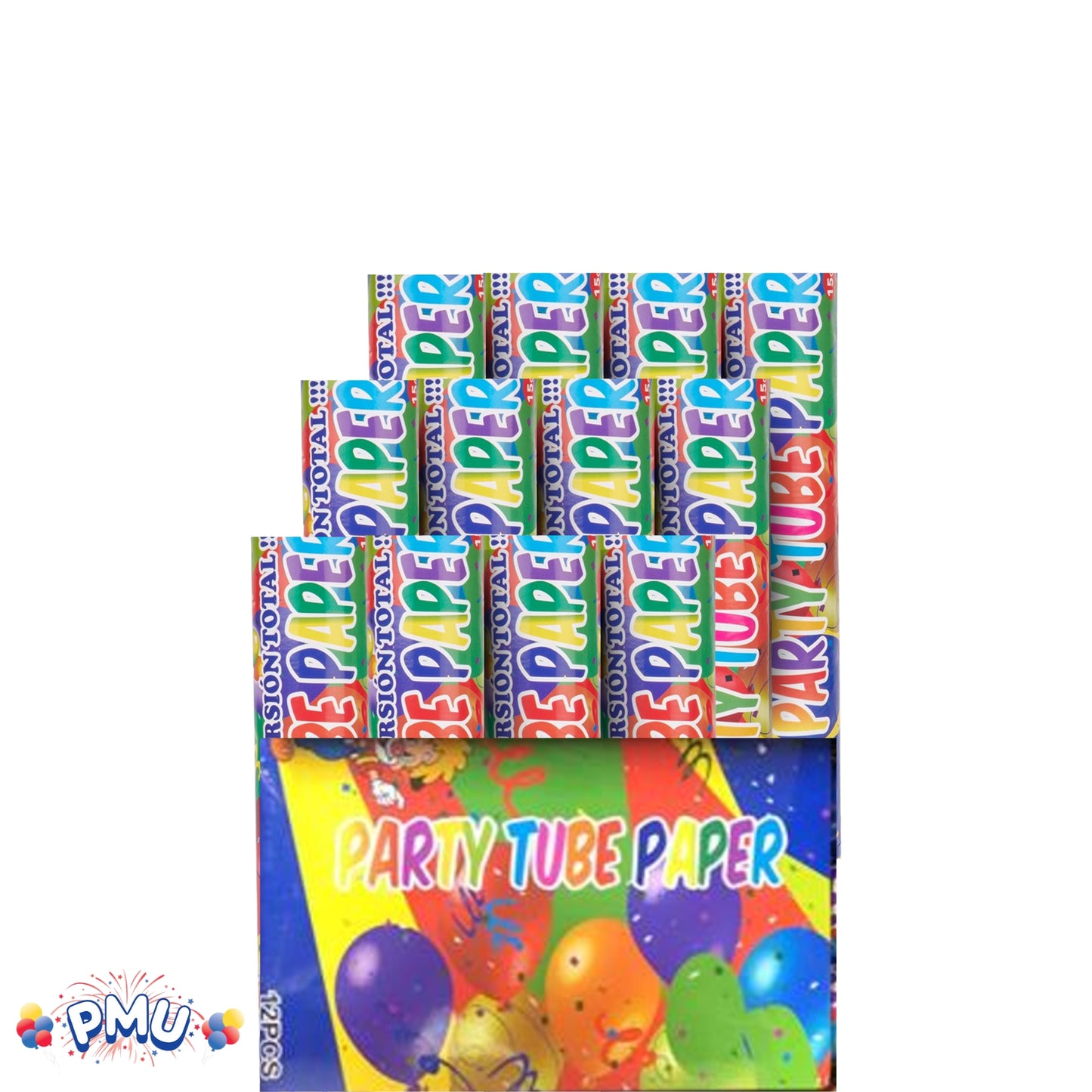 PMU Cannons Party Poppers - Confetti Blaster for Drive-by Birthdays-Celebrations, Graduation, Wedding, Christmas, New Year’s Eve - Party Poppers Confetti Shooters, Pkg/12
