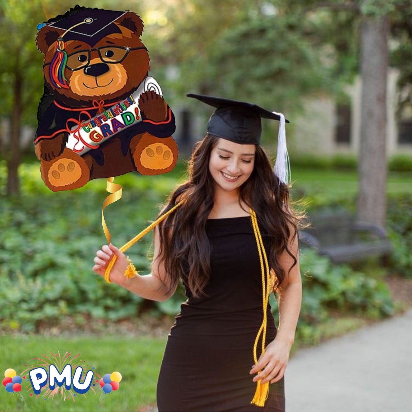 PMU Graduation Congrats Grad Star Shape 30 Inch Mylar Balloon