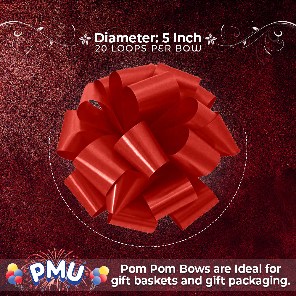 PMU Pom Pom - Pull Out Bows 5 Inch - 20 Loops