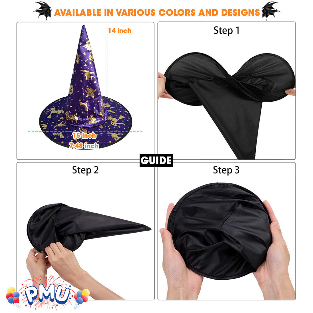 PMU Halloween Party Accessories Decoration Costume Witch Hats