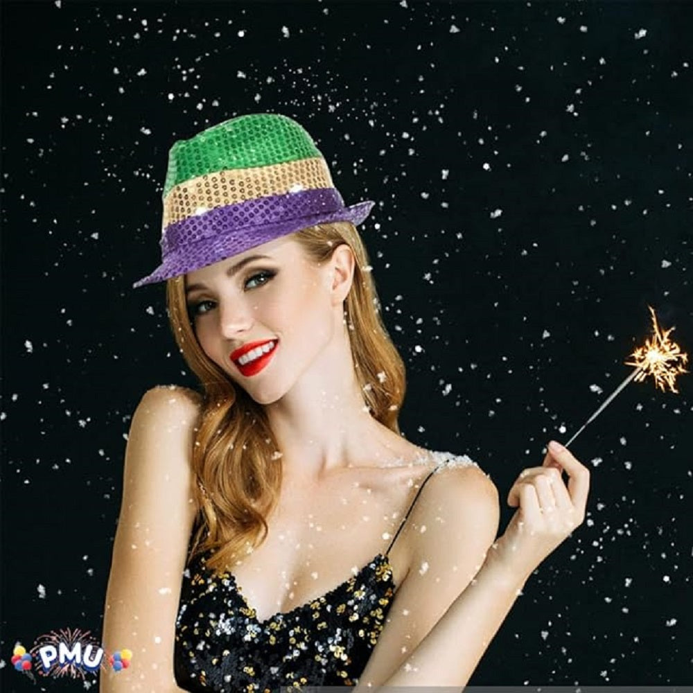 PMU Mardi Gras Jester, Crawfish, Sequin Hat, Headband Costume Accessory