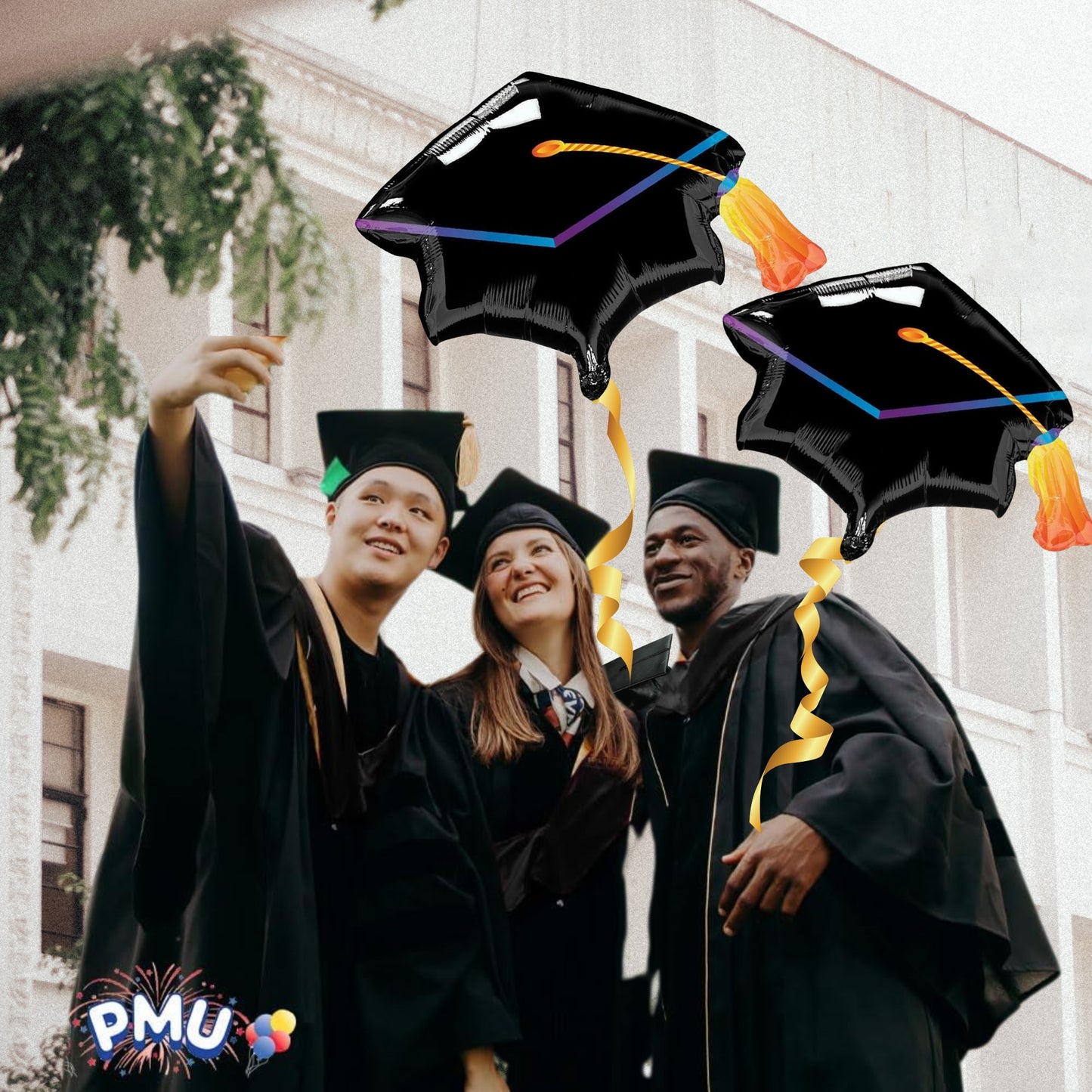 PMU Graduation Congrats Grad Star Shape 30 Inch Mylar Balloon