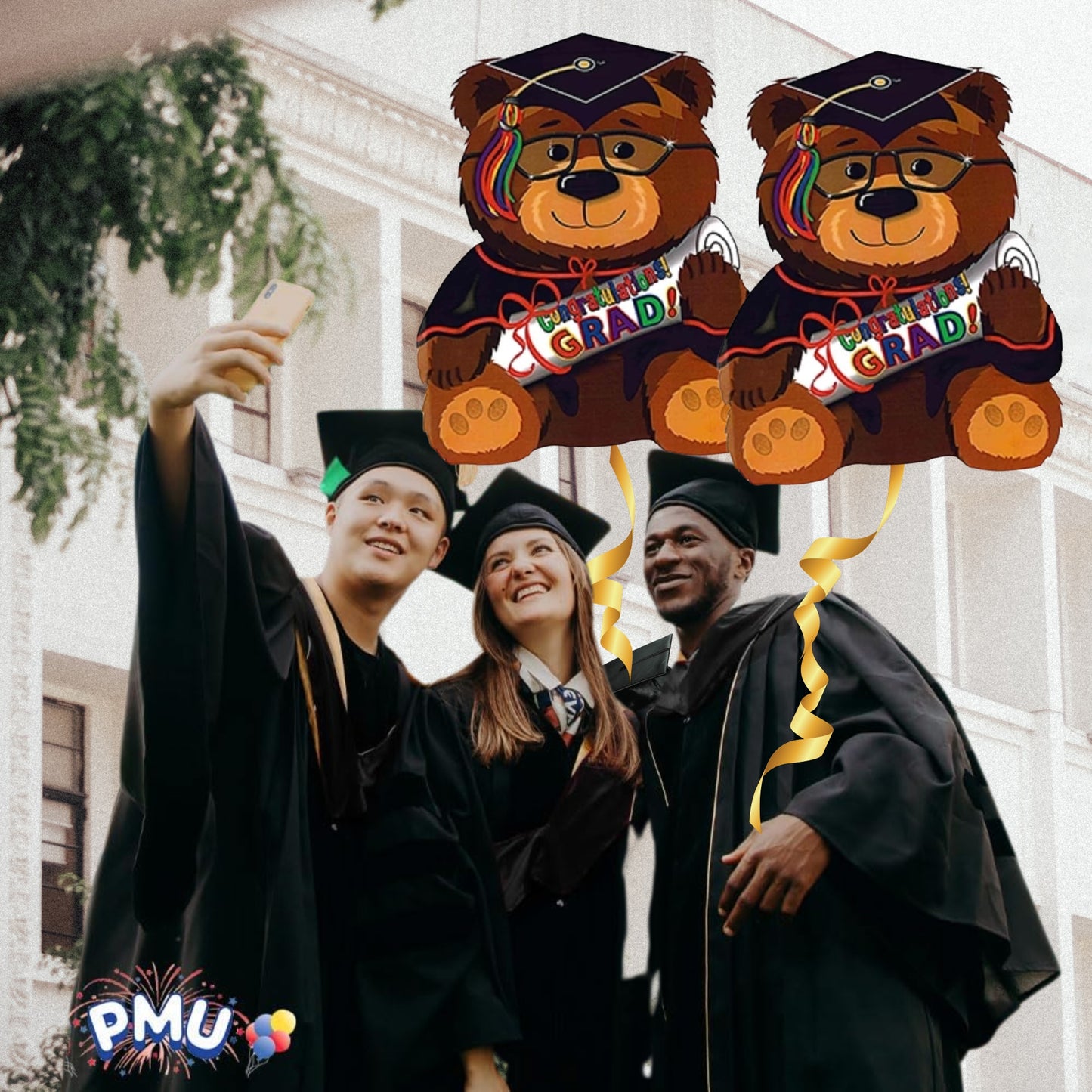 PMU Graduation Congrats Grad Star Shape 30 Inch Mylar Balloon