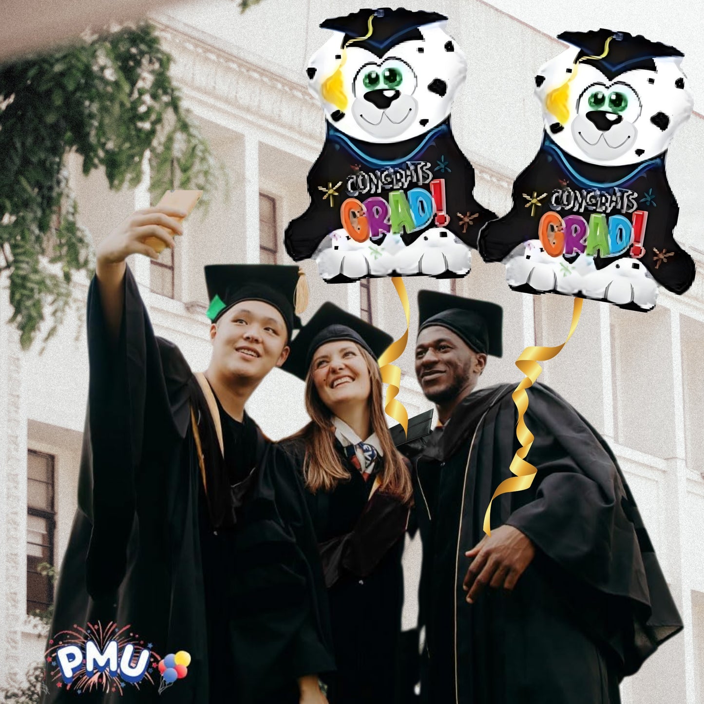 PMU Graduation Congrats Grad Star Shape 30 Inch Mylar Balloon