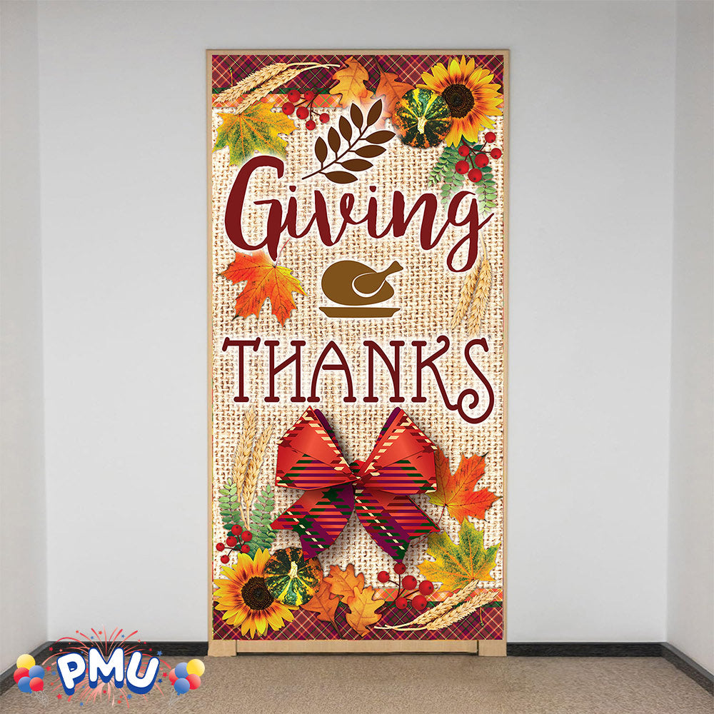 PMU Door Covers - Thanksgiving Door Covers - Thanksgiving Banner - Front Door Cover for Thanksgiving