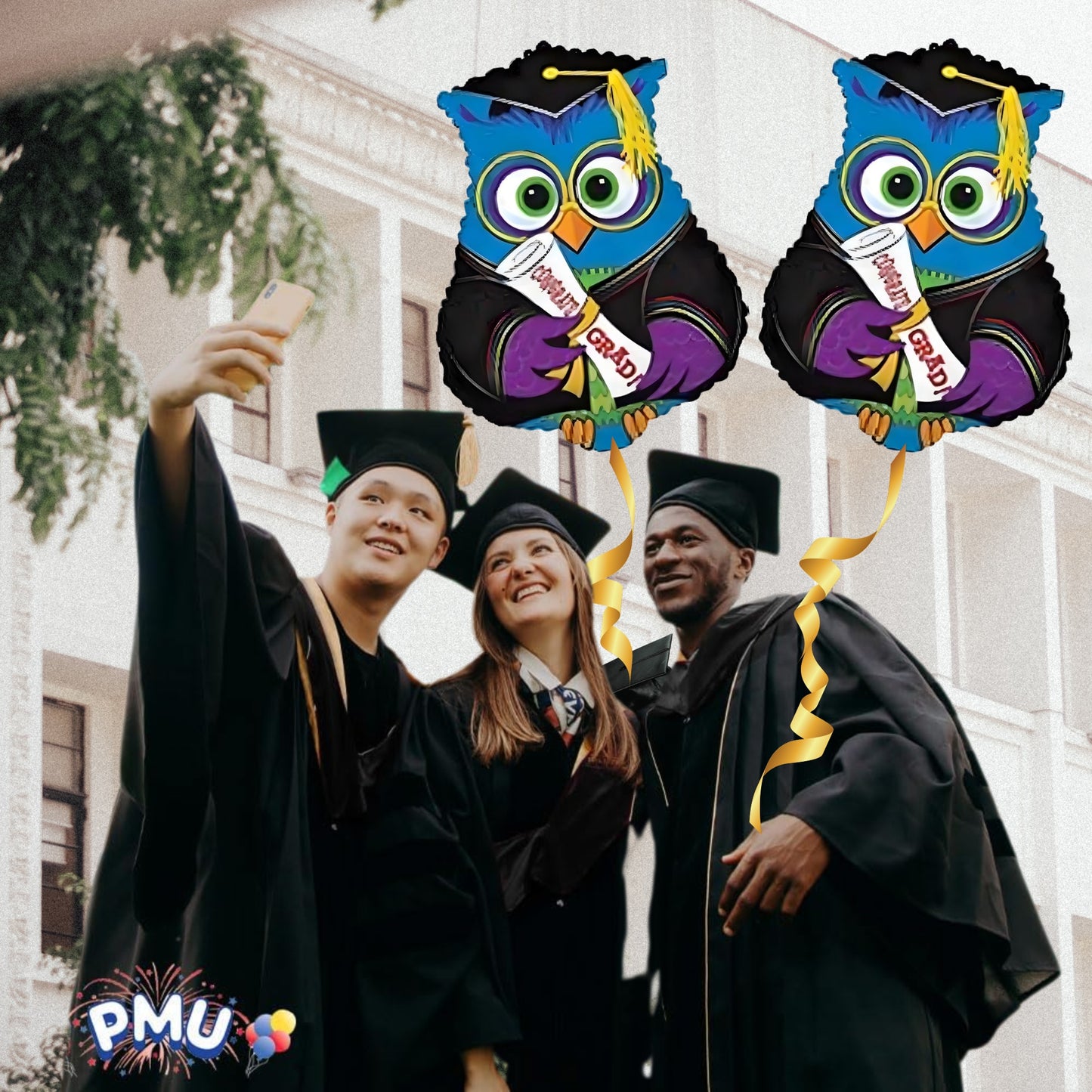 PMU Graduation Congrats Grad Star Shape 30 Inch Mylar Balloon