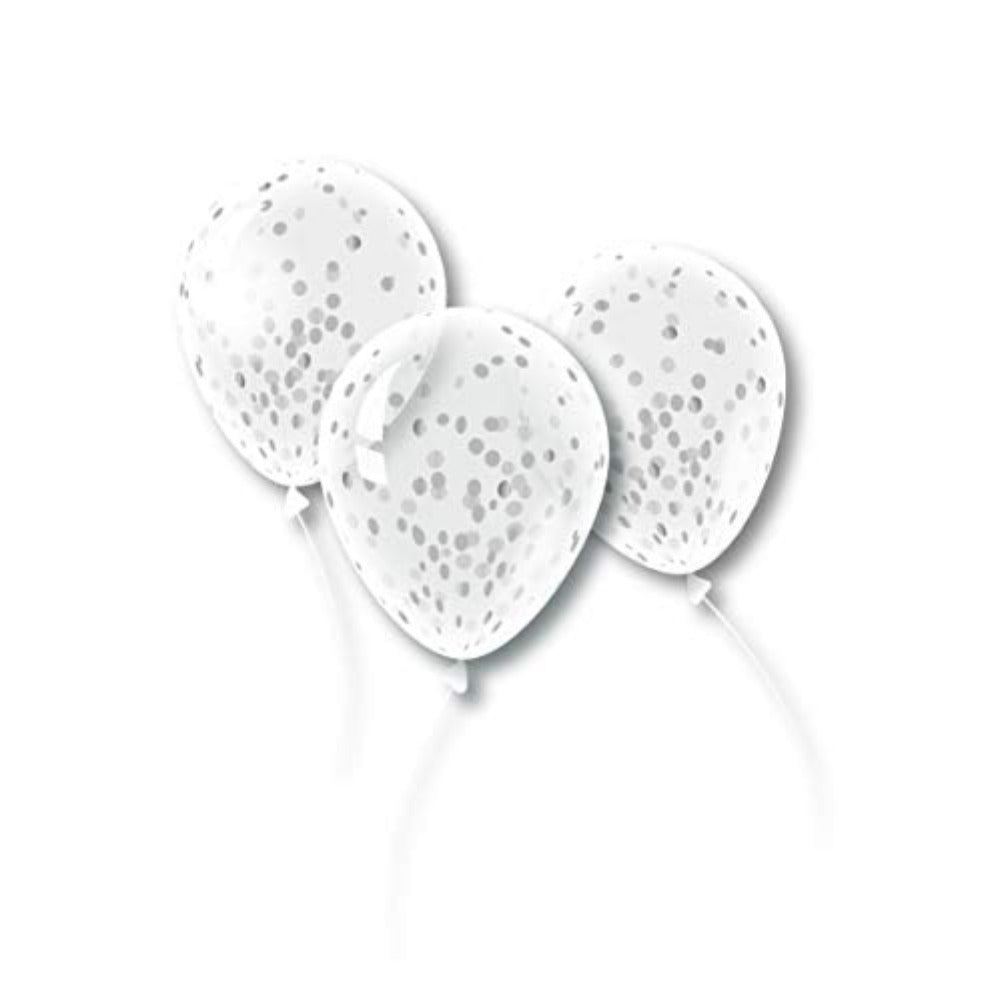 PMU 12 Inch Confetti Balloons Bridal & Baby Shower Decorations for Parties Latex (3/Pkg)