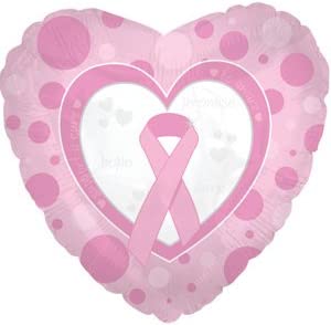 PMU Breast Cancer Promise, Hope, Cure Heart Shaped Pink Balloon (18 Inch Mylar)