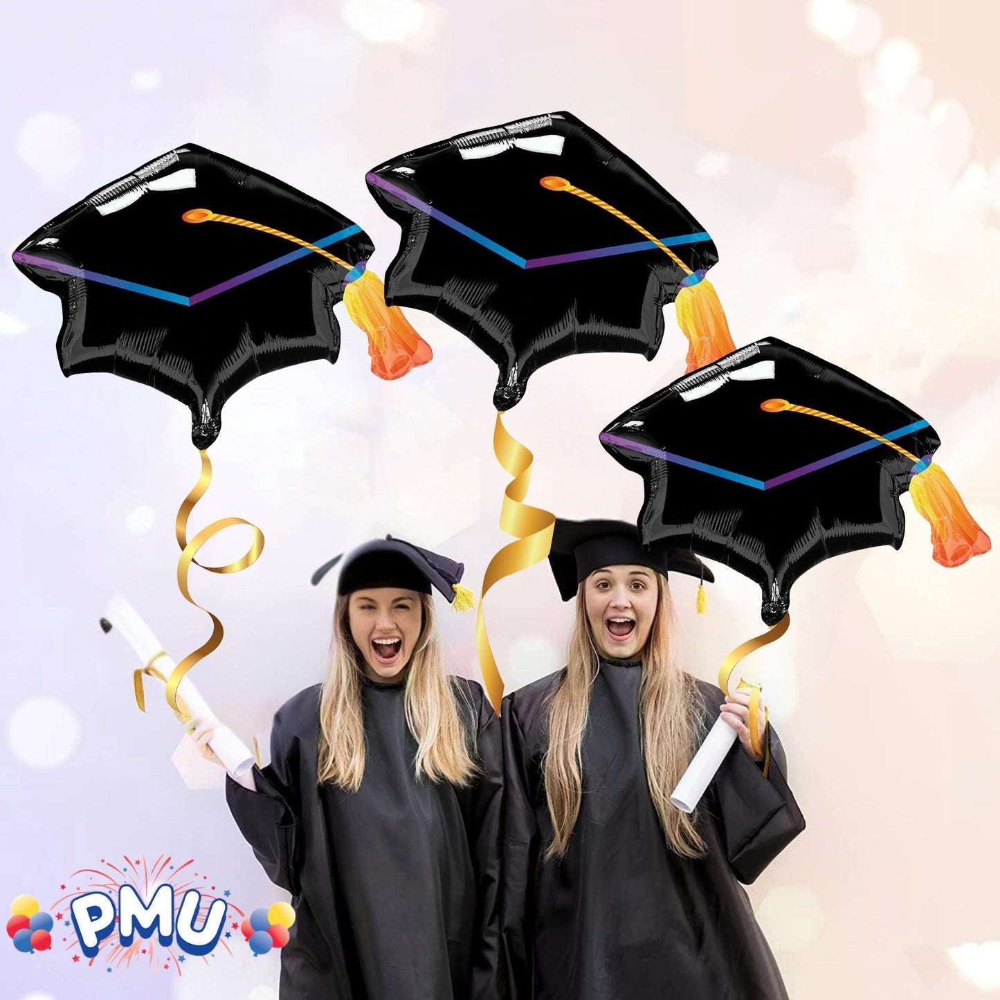PMU Graduation Congrats Grad Star Shape 30 Inch Mylar Balloon