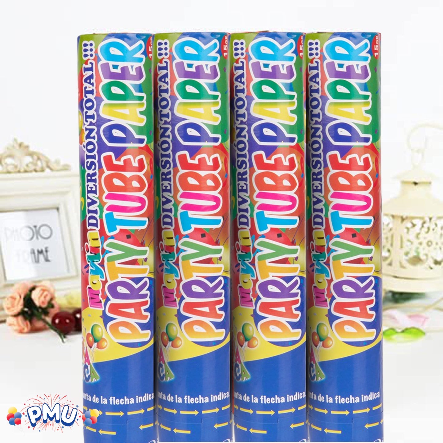PMU Cannons Party Poppers - Confetti Blaster for Drive-by Birthdays-Celebrations, Graduation, Wedding, Christmas, New Year’s Eve - Party Poppers Confetti Shooters, Pkg/12