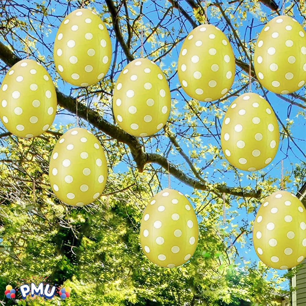 PMU Easter Celebrations Blow Molded Easter Eggs Decorations 16 inch - Lawn Decoration, Easter Party Accessories