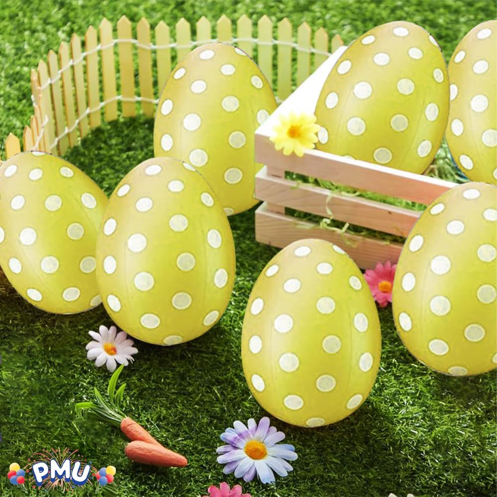 PMU Easter Celebrations Blow Molded Easter Eggs Decorations 16 inch - Lawn Decoration, Easter Party Accessories
