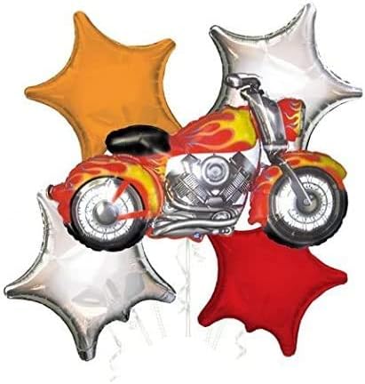 PMU Motorcycle Flame Design Jumbo Mylar/Foil Balloon Great for Harley Davidson Events