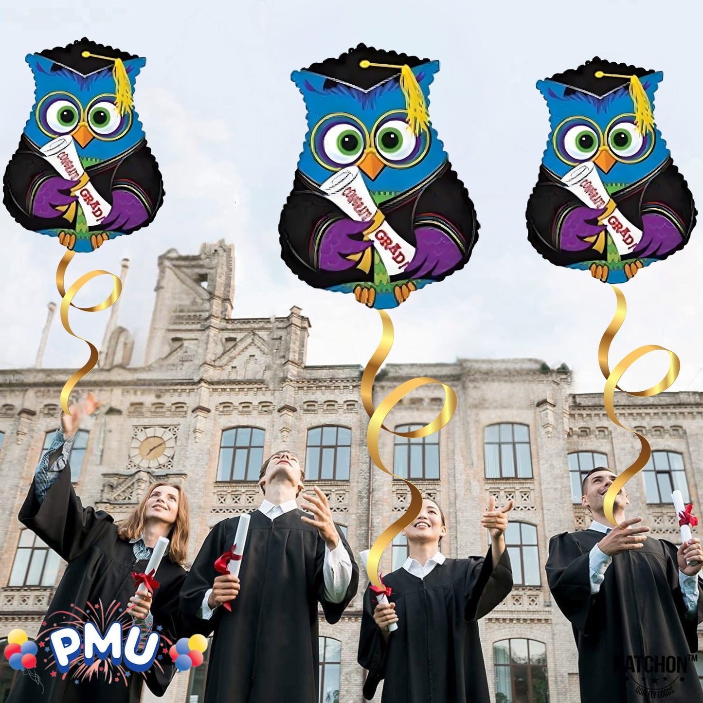 PMU Graduation Congrats Grad Star Shape 30 Inch Mylar Balloon