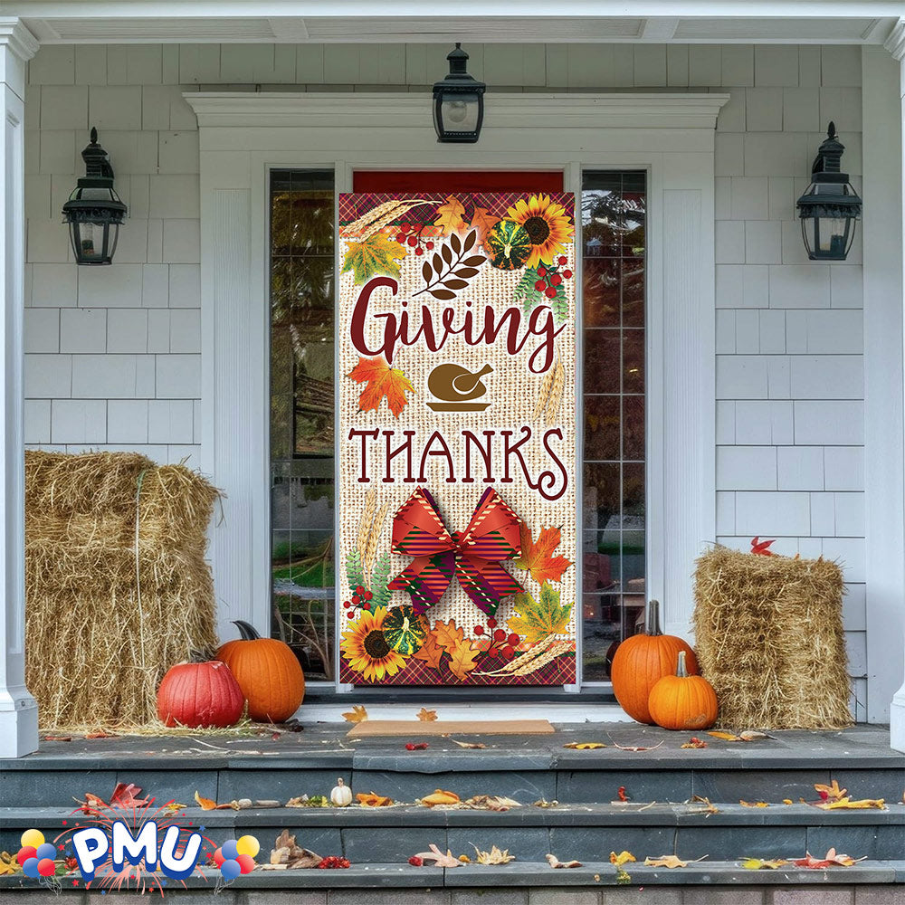 PMU Door Covers - Thanksgiving Door Covers - Thanksgiving Banner - Front Door Cover for Thanksgiving