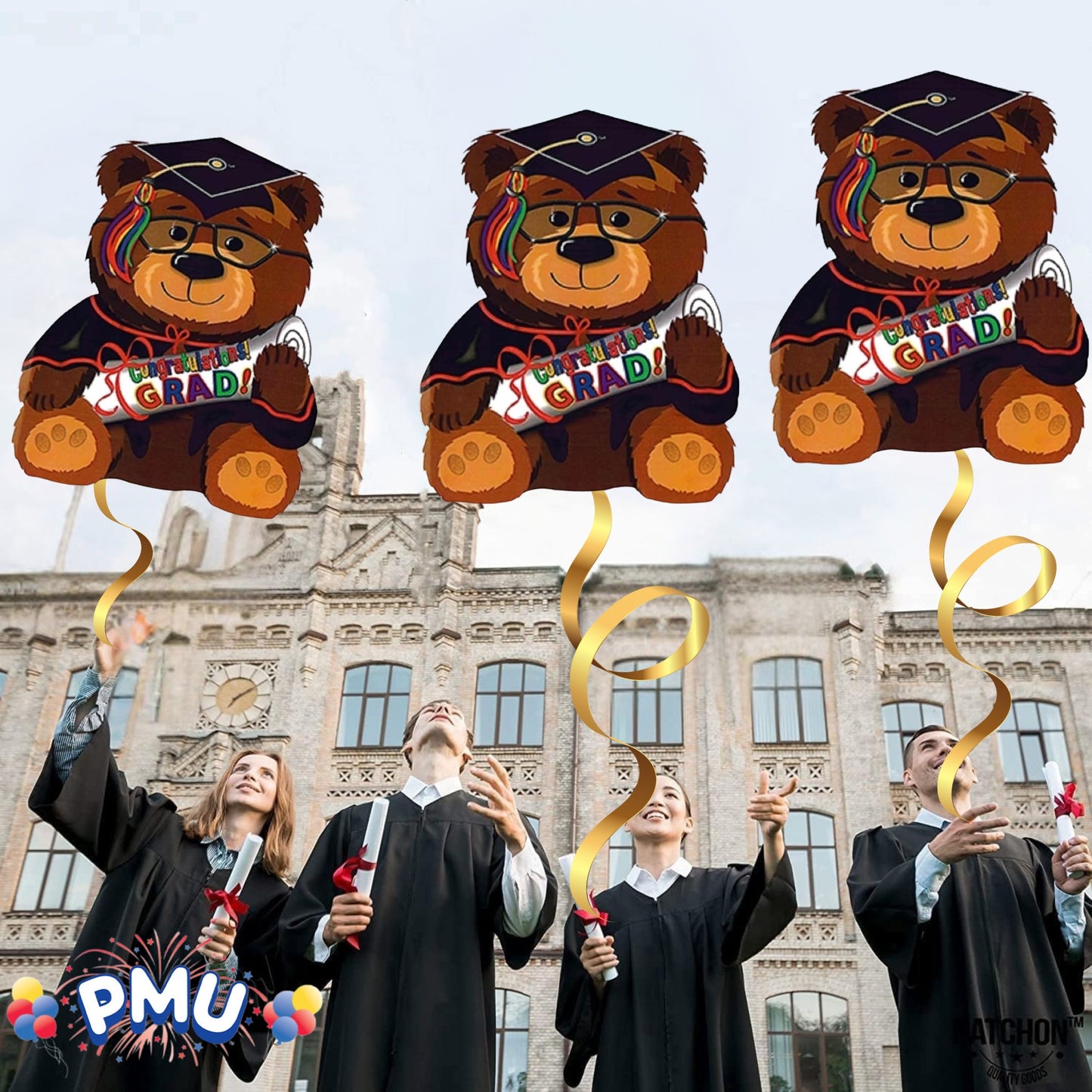 PMU Graduation Congrats Grad Star Shape 30 Inch Mylar Balloon