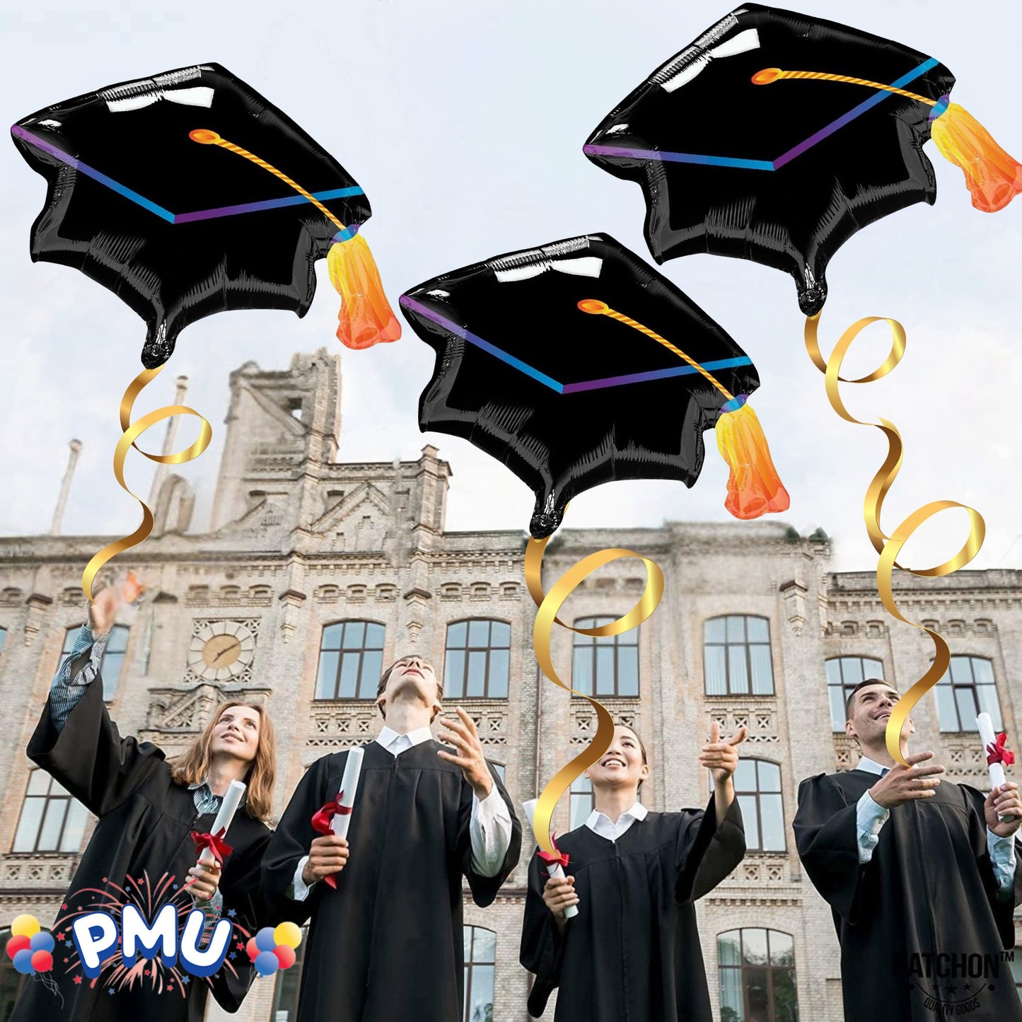PMU Graduation Congrats Grad Star Shape 30 Inch Mylar Balloon