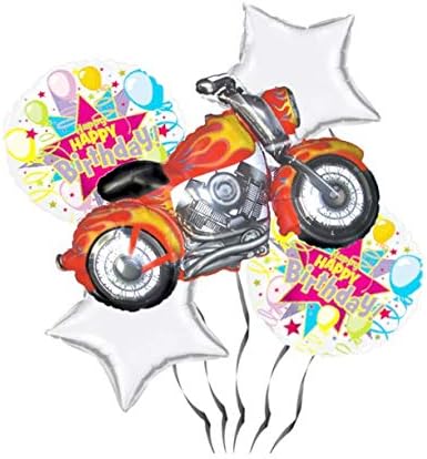 PMU Motorcycle Flame Design Jumbo Mylar/Foil Balloon Great for Harley Davidson Events