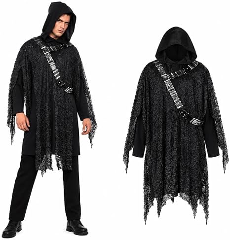PMU Halloween Hooded Cape Cloak Costume Vampire Wizard Accessory