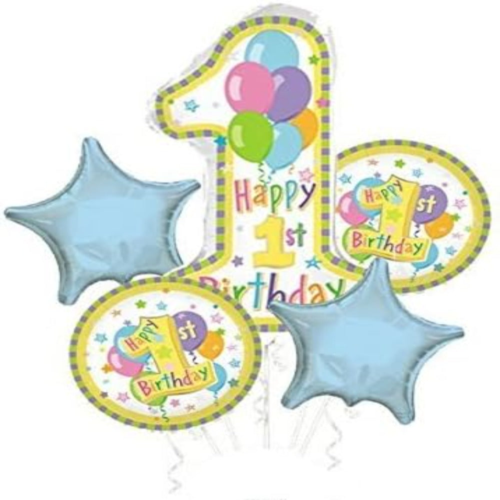 PMU Happy 1st. Birthday Pastel Balloon Bouquet (5/pkg) Pkg/1