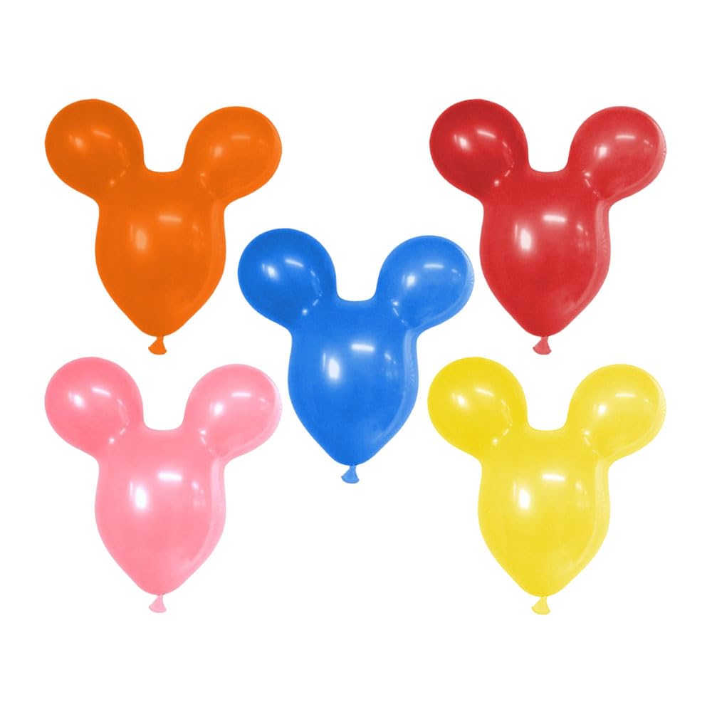 PMU Mouse Head Shaped Balloons 15 Inch PartyTex Latex Great for Mickey Mouse Theme Parties Inflate Mouse Ears first for proper inflation (See Video)
