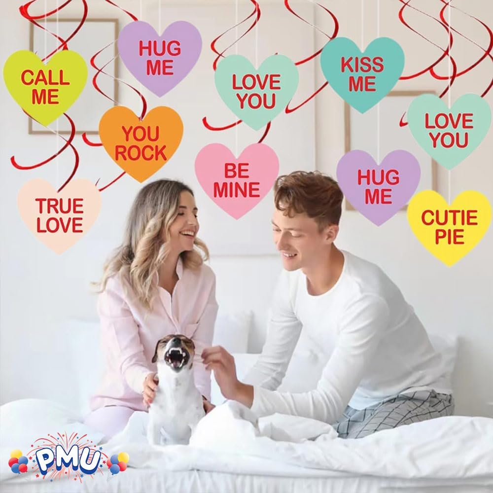 PMU Valentine’s Day Decorations Packaged Candy Heart Cutouts 14 Inch Party Accessory Valentine's Day Theme Event Decoration Indoor/Outdoor Party Accessories (4/pkg) Pkg/1