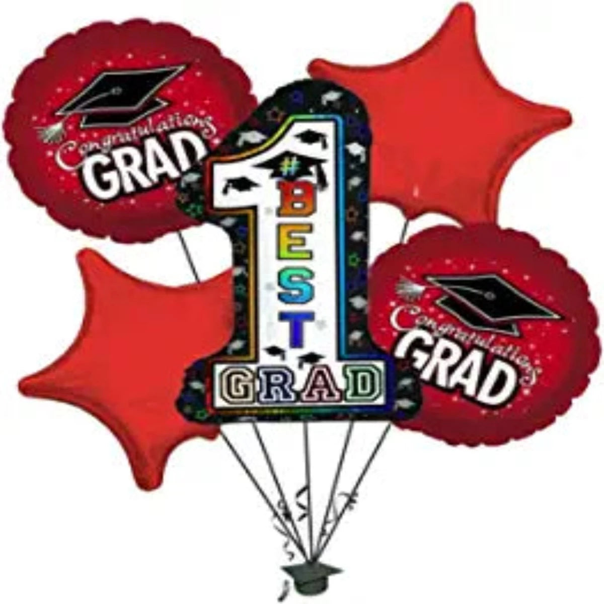 PMU Way To Go Grad Balloon Bouquet (5/pkg) Pkg/1