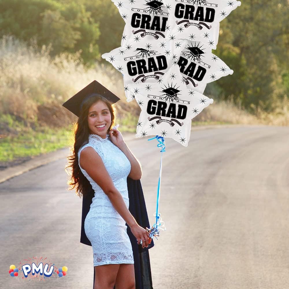 PMU Congrats Grad Cap Balloon, Star 18in Mylar | Graduation Decoration Mylar Balloons | Celebrate Success with Vibrant Graduation Balloons | Balloon Graduation Décor