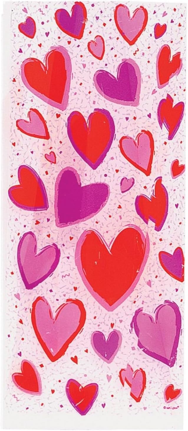 PMU Valentine’s Day Hearts Cellophane Bag (20pcs per pack) Party Favors Gift Bag