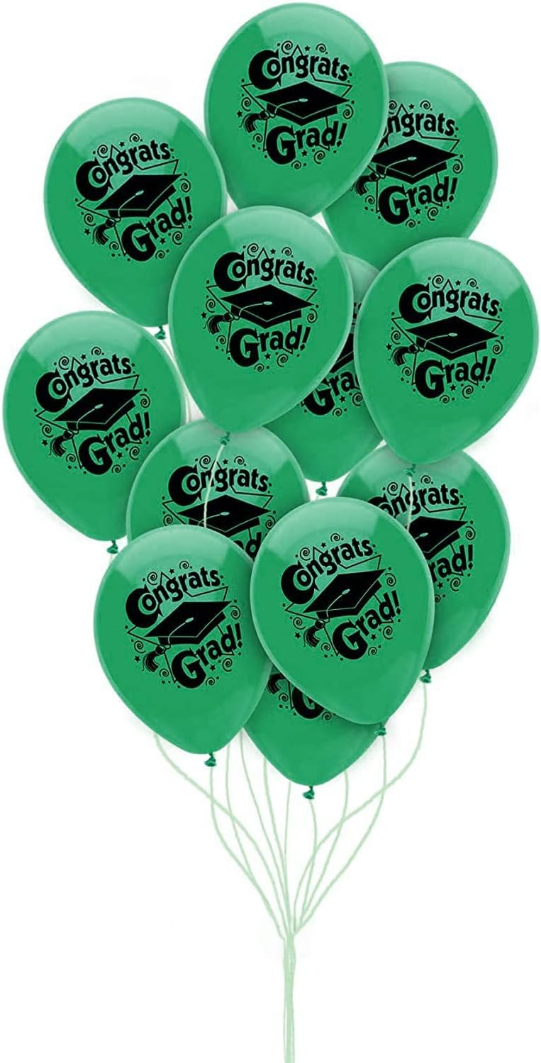 PMU Graduation Balloons | Premium Congrats Grad Balloon with All-Over Print Grad Caps-Confetti and Streamers | Graduation Party Supplies & Decorations | Latex Balloons