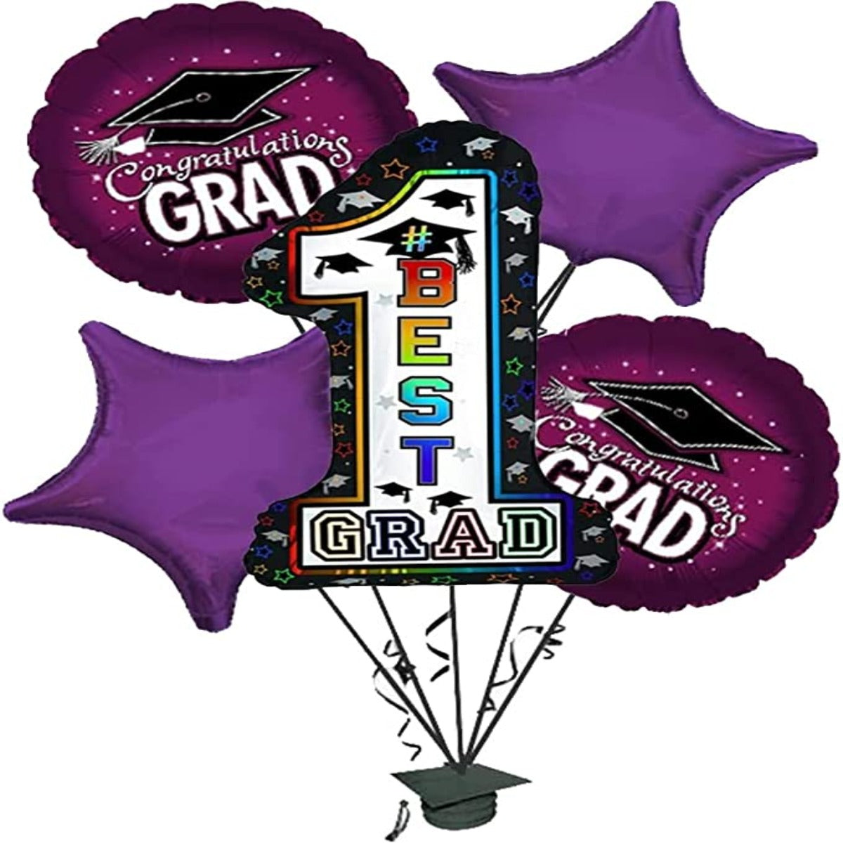 PMU Way To Go Grad Balloon Bouquet (5/pkg) Pkg/1