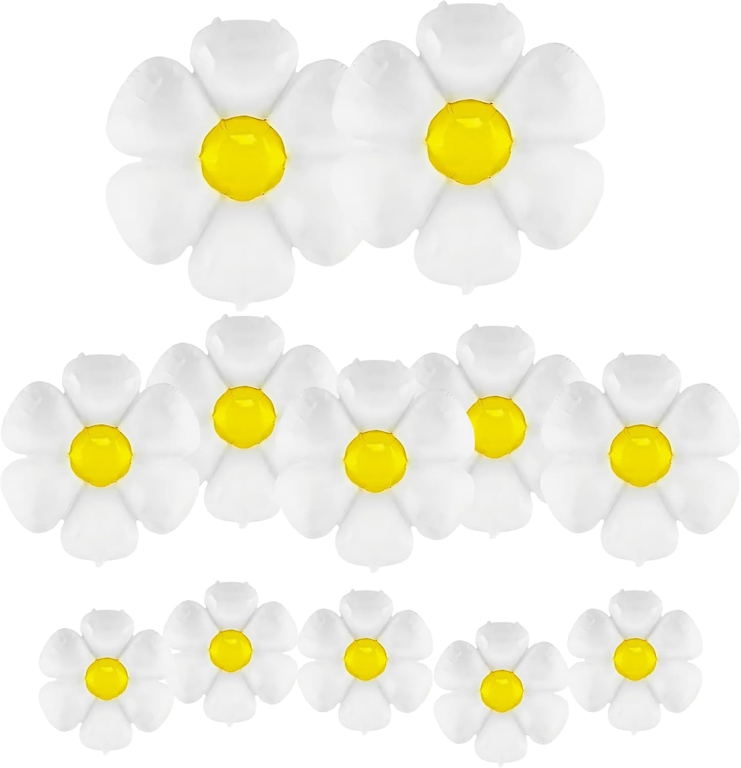PMU Mylar White Daisy Flower Shaped Mylar Balloon - Party Decorations for Birthday Wedding Baby Shower Party Decorations Supplies