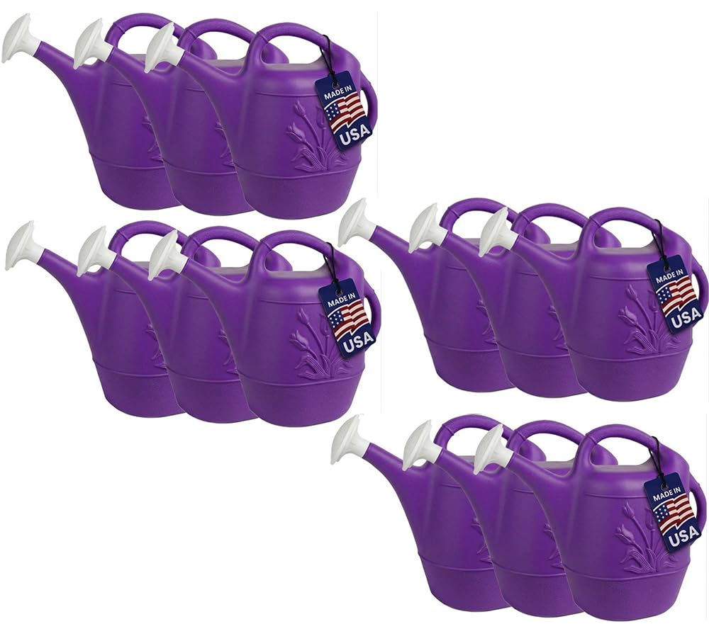 PMU 2 Gallon Watering Can - Garden Watering Can for Indoor & Outdoor Plants - Plastic Water Can with Detachable Sprinkler Head - Large Water Pot, Made in USA