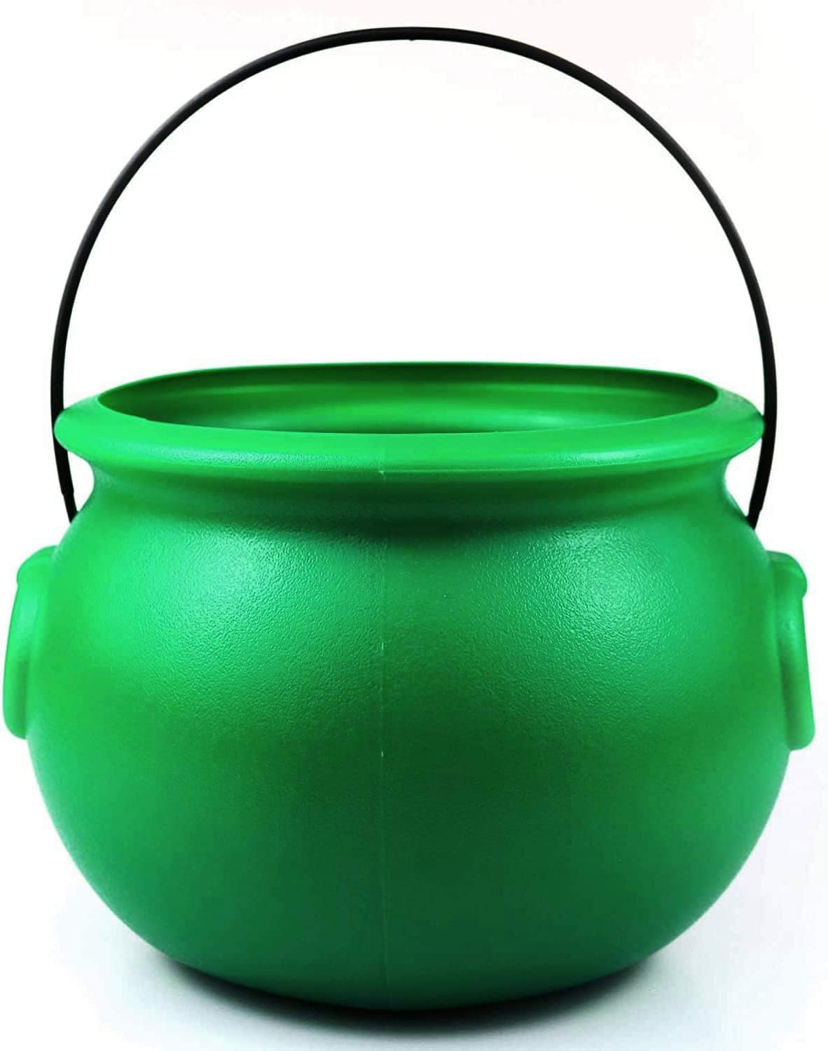 PMU Halloween 8 inch Cauldron Plastic Bucket - Halloween Party Favors - Candy Holder for Kids, Witches Green