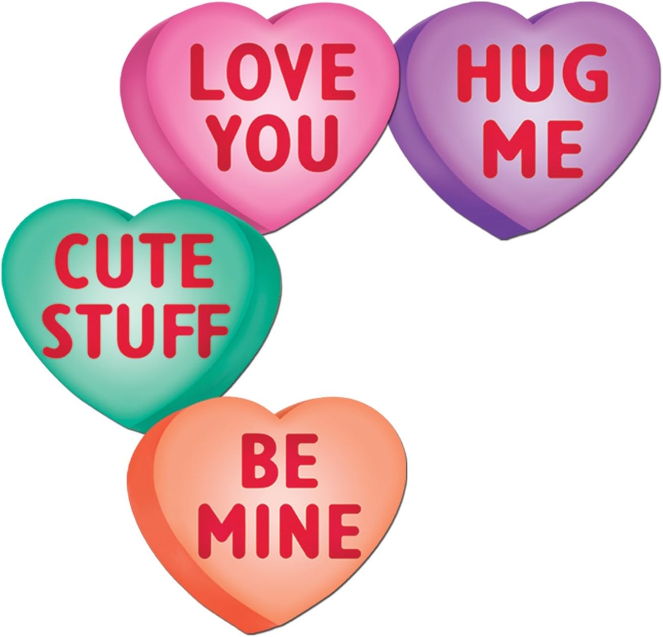 PMU Valentine’s Day Decorations Packaged Candy Heart Cutouts 14 Inch Party Accessory Valentine's Day Theme Event Decoration Indoor/Outdoor Party Accessories (4/pkg) Pkg/1