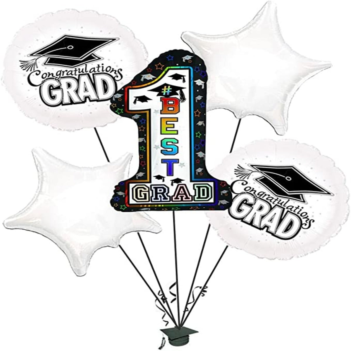 PMU Way To Go Grad Balloon Bouquet (5/pkg) Pkg/1