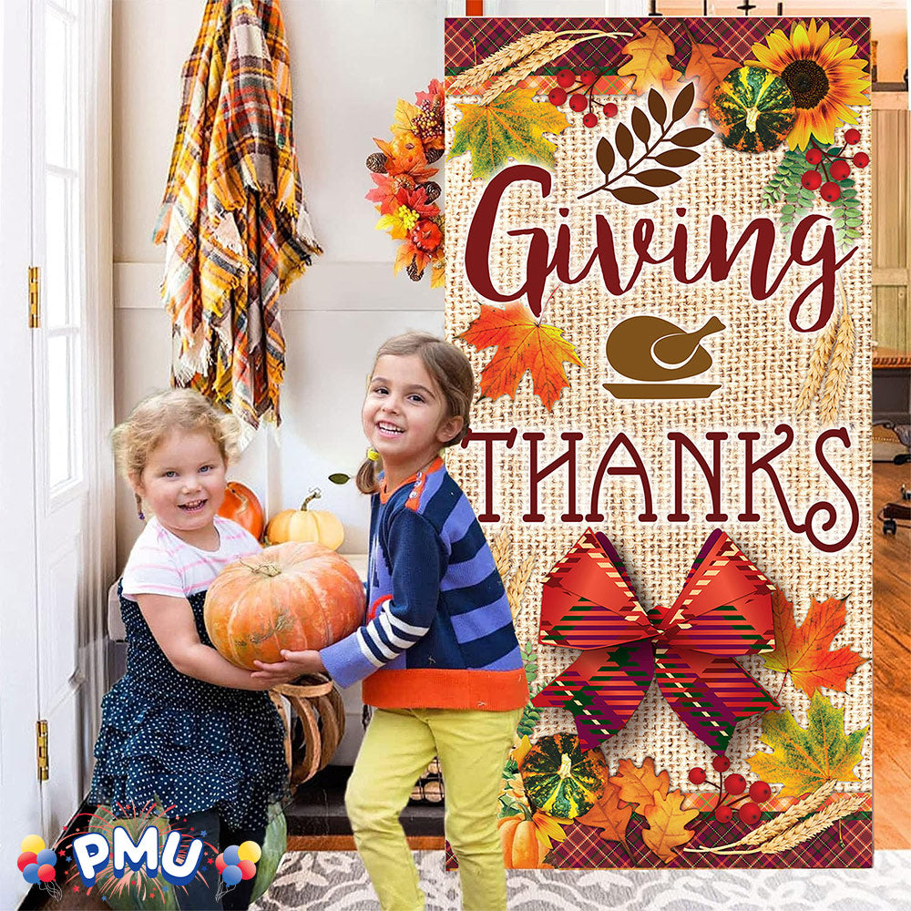 PMU Door Covers - Thanksgiving Door Covers - Thanksgiving Banner - Front Door Cover for Thanksgiving