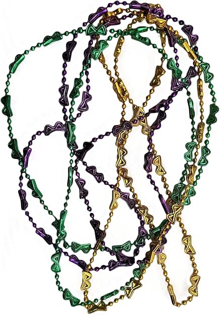 PMU Mardi Gras Mini Mask Beads Green, Gold & Purple