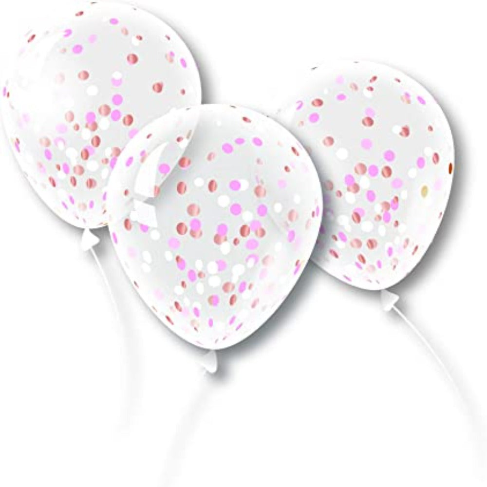 PMU 12 Inch Confetti Balloons Bridal & Baby Shower Decorations for Parties Latex (3/Pkg)