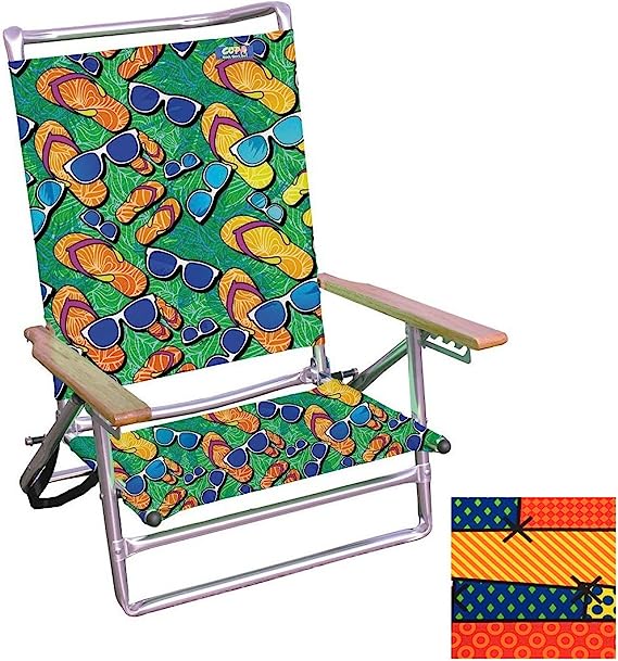 PMU Beach Chair 3 Position Lay-Flat Pkg/1