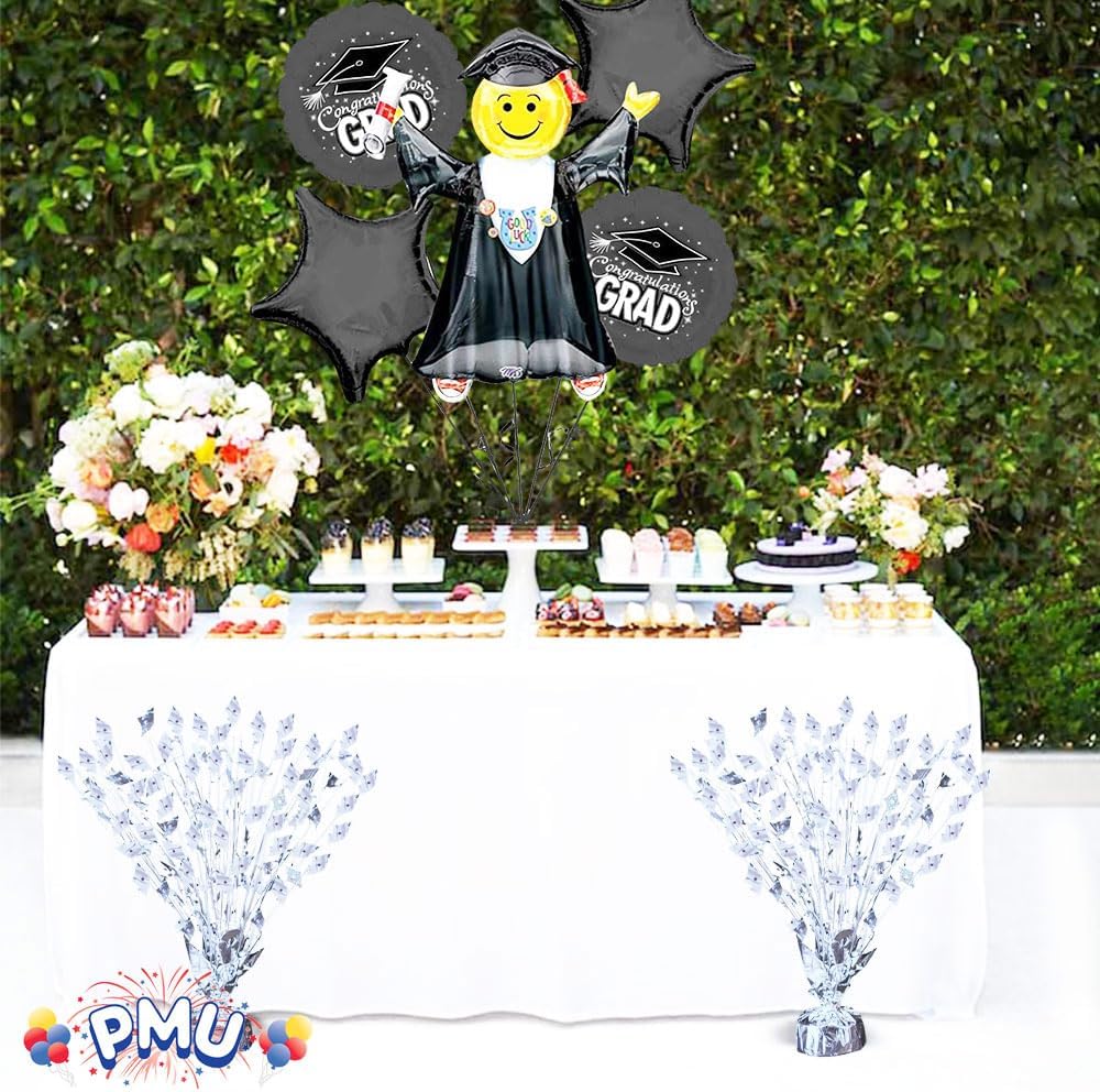 PMU Gradburst Balloon Weight Centerpiece 15 Inch with Die-Cut Metallic