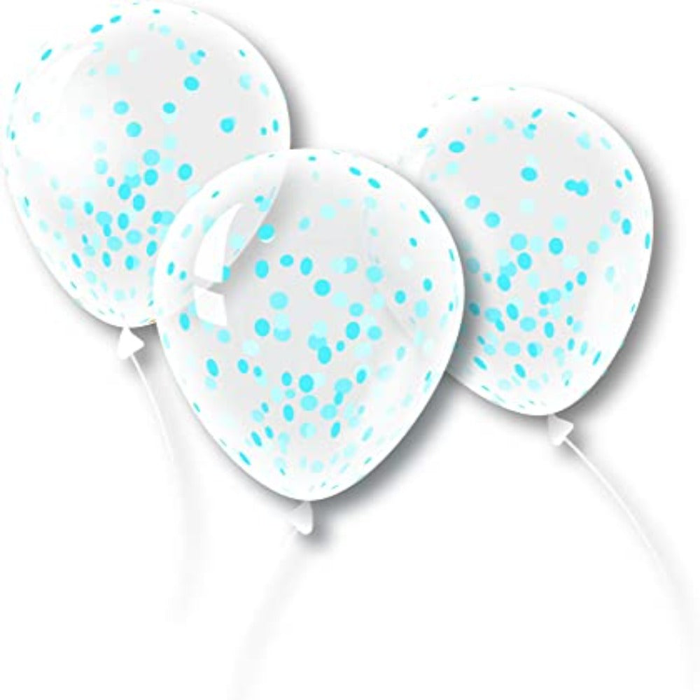 PMU 12 Inch Confetti Balloons Bridal & Baby Shower Decorations for Parties Latex (3/Pkg)