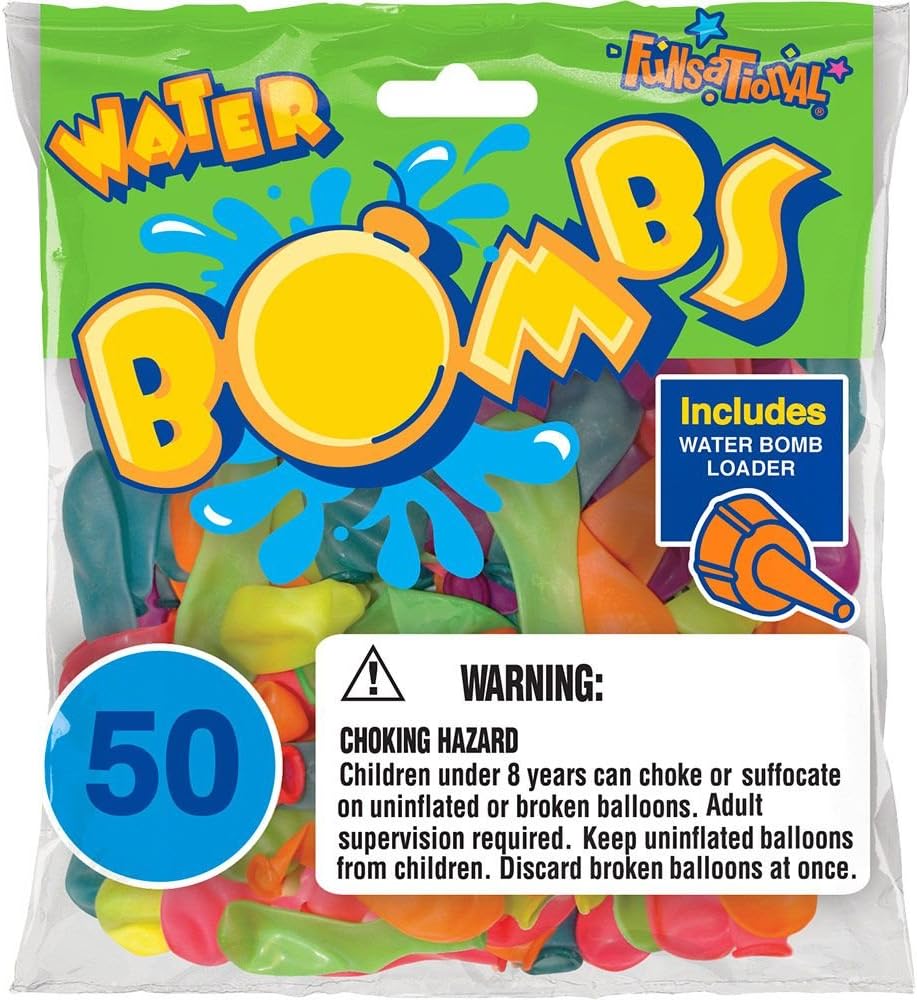 PMU Assorted Water Balloons with Refill Nozzle, Water Bomb Balloons Perfect for Summer Splash Water Fight Swimming Pool & Outdoor Party
