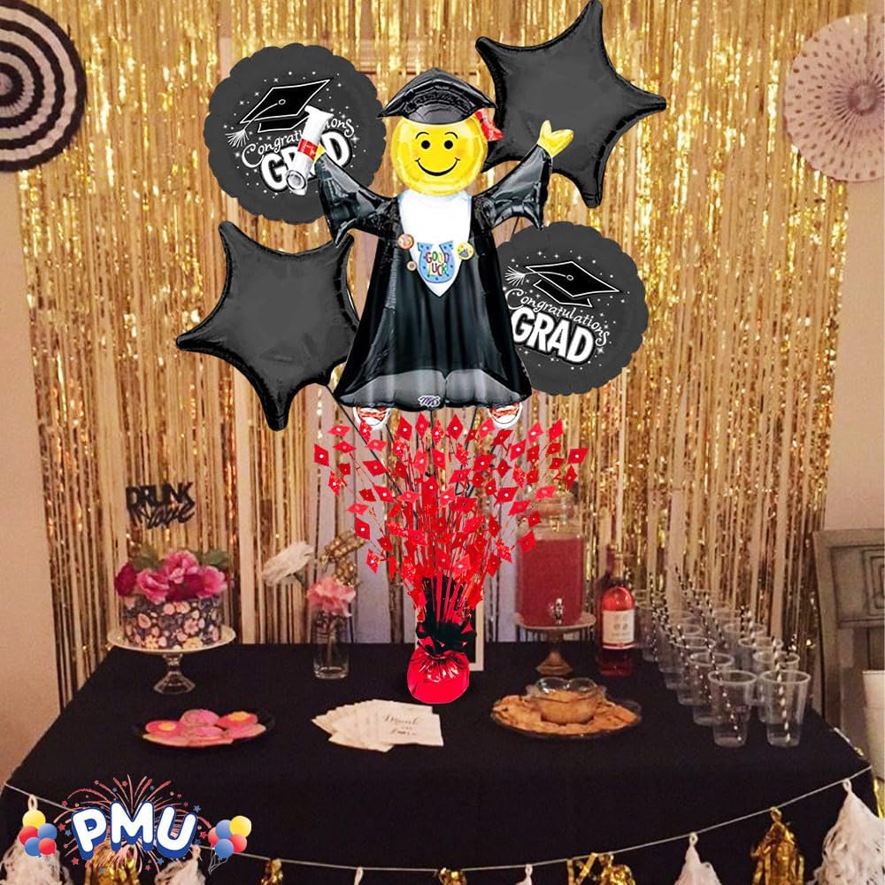 PMU Gradburst Balloon Weight Centerpiece 15 Inch with Die-Cut Metallic