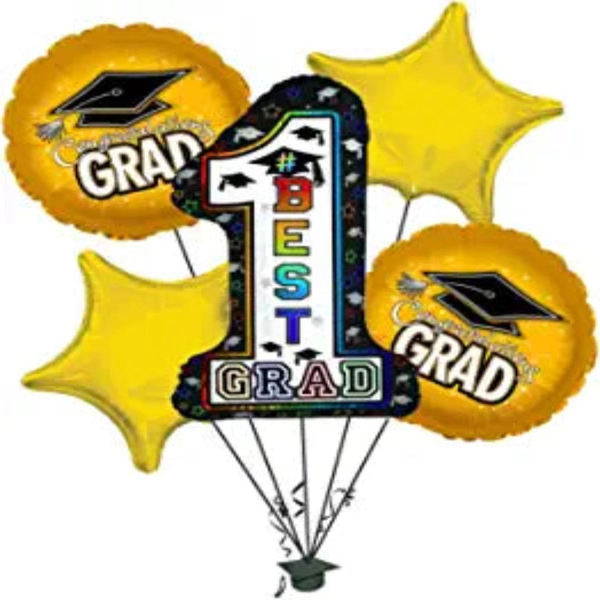 PMU Way To Go Grad Balloon Bouquet (5/pkg) Pkg/1