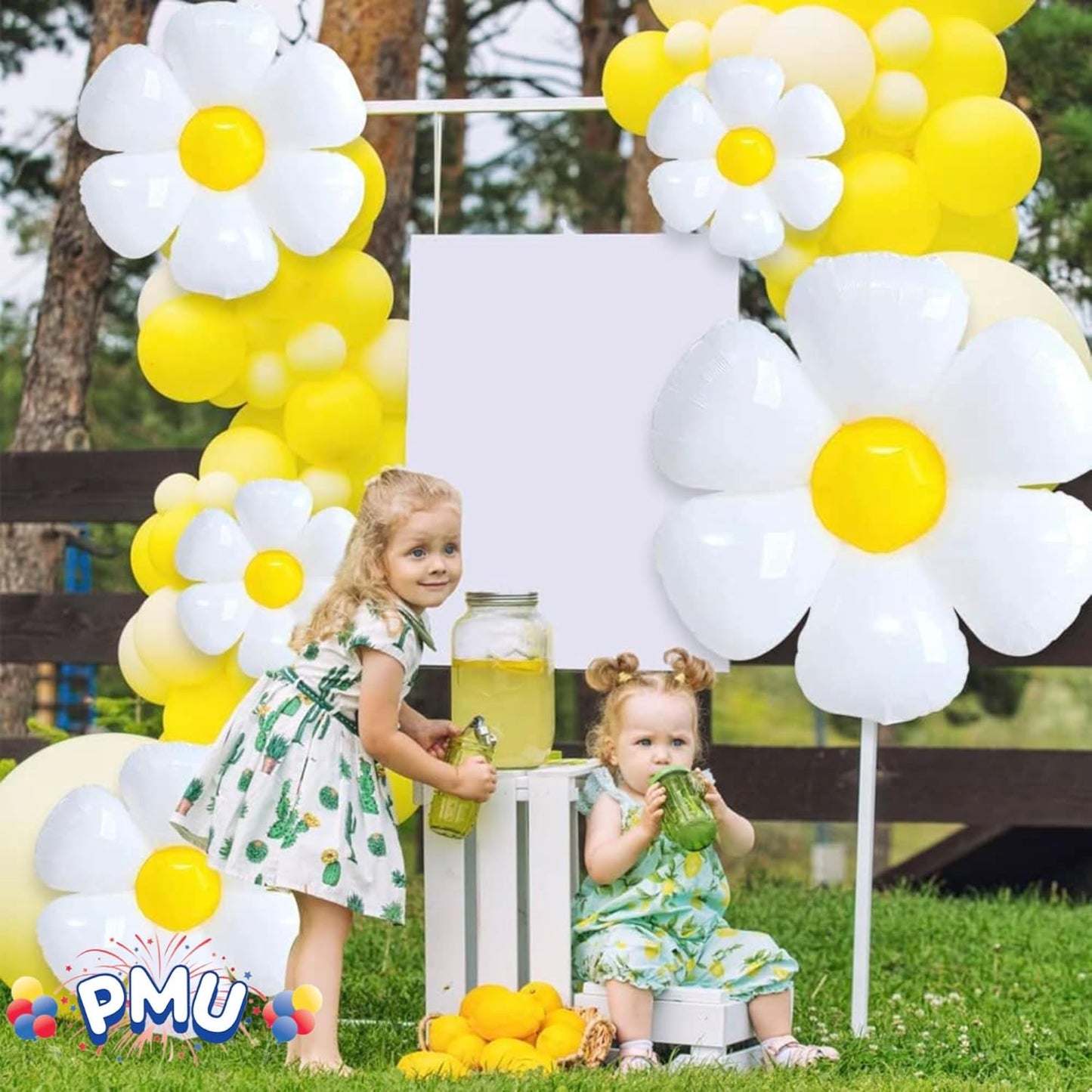 PMU Mylar White Daisy Flower Shaped Mylar Balloon - Party Decorations for Birthday Wedding Baby Shower Party Decorations Supplies