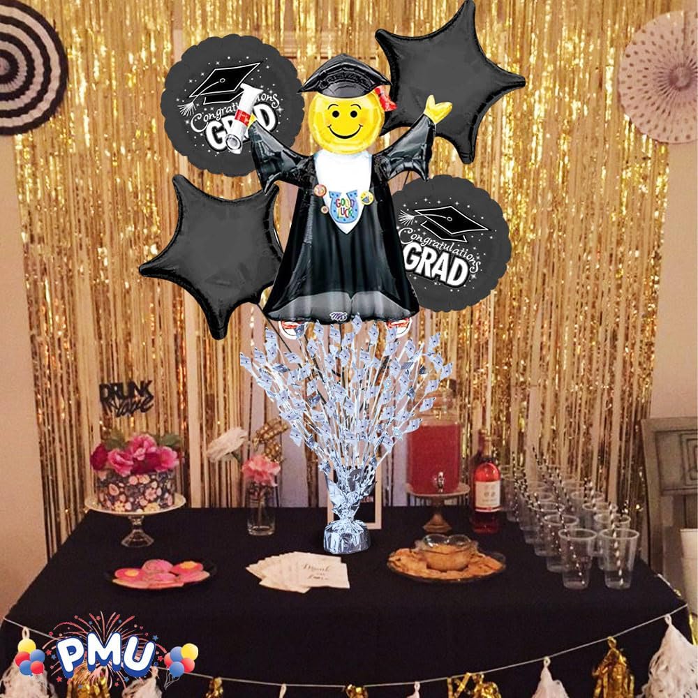 PMU Gradburst Balloon Weight Centerpiece 15 Inch with Die-Cut Metallic