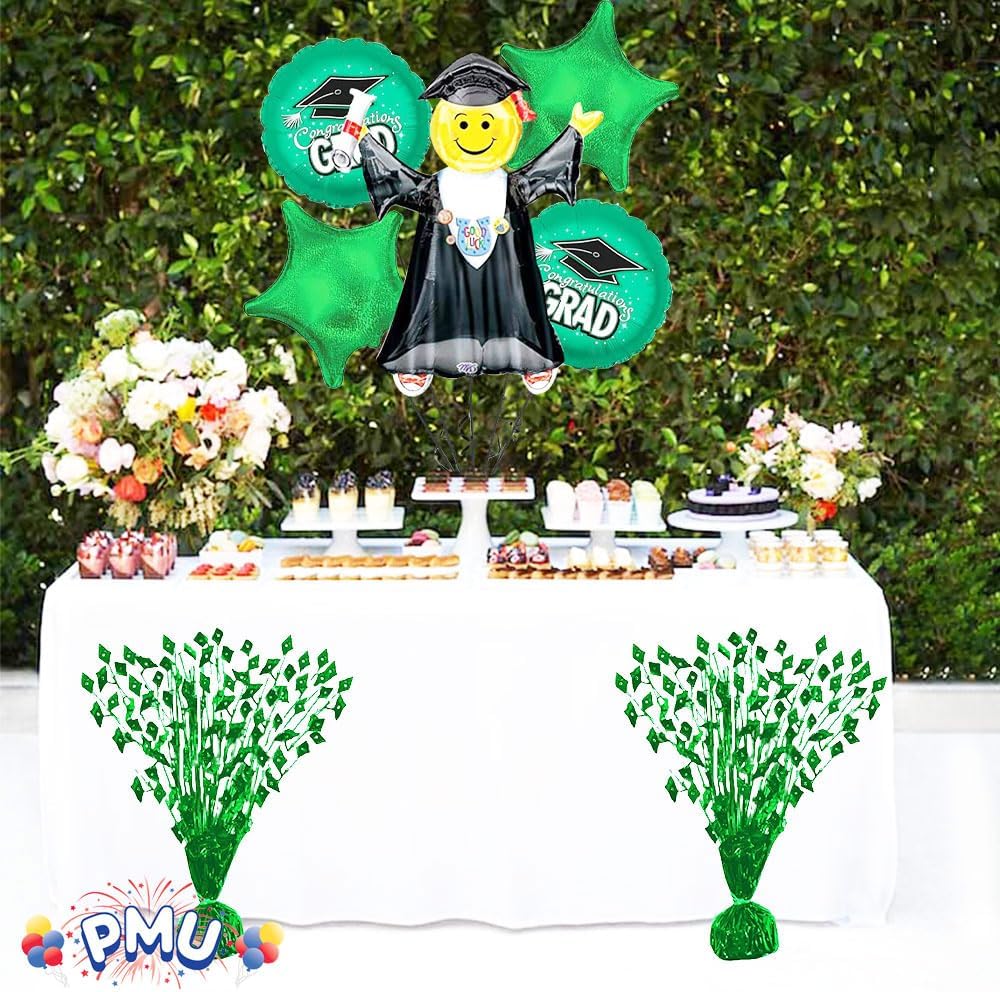 PMU Gradburst Balloon Weight Centerpiece 15 Inch with Die-Cut Metallic